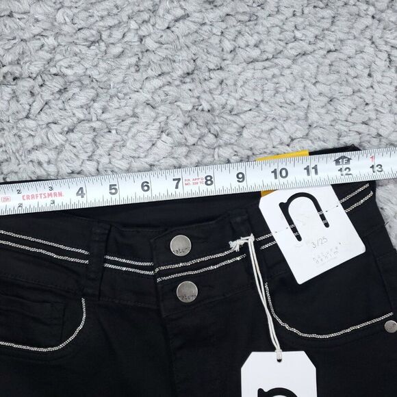 Nature Denim Kancan Ankle Skinny High Rise Jeans Chain Black Size 3 25 Stretch - Picture 8 of 11
